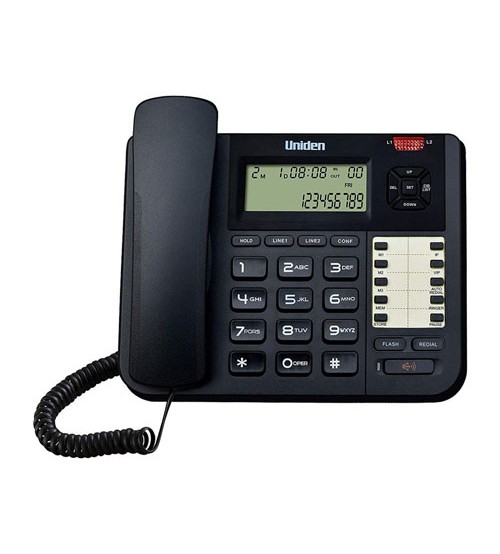 New Uniden Caller ID 2 Line Business Speakerphone Black AT8502